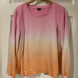Talbots Pink and Orange Ombre Sweatshirt